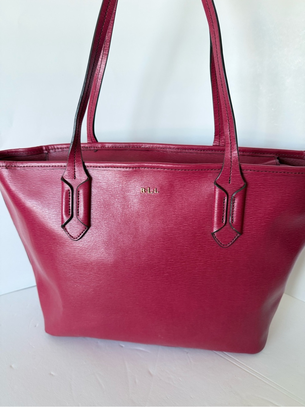 Lauren Ralph Lauren red Leather Tote Bag